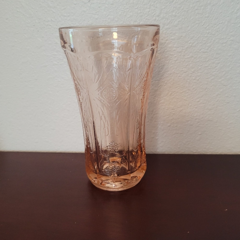 Vintage 1930's Pink Depression glass tumbler single cup